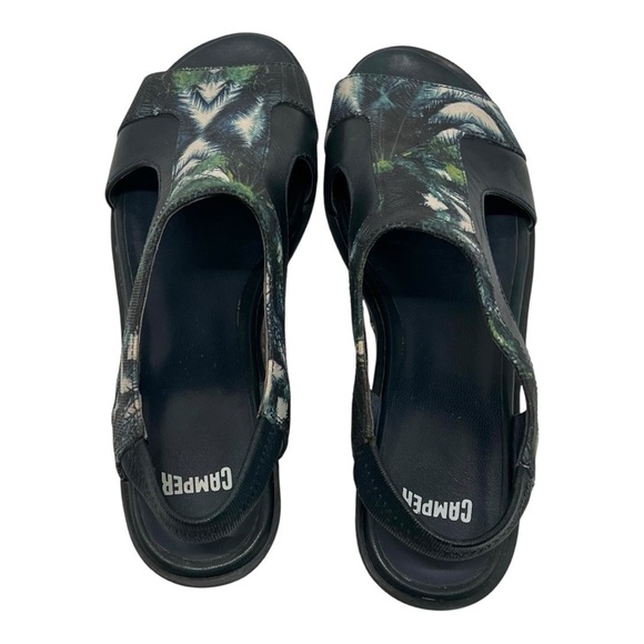 Camper Damas Green Navy Tropical Wedge Platform Sandals Women’s EU 38 US 7.5 - Picture 9 of 16